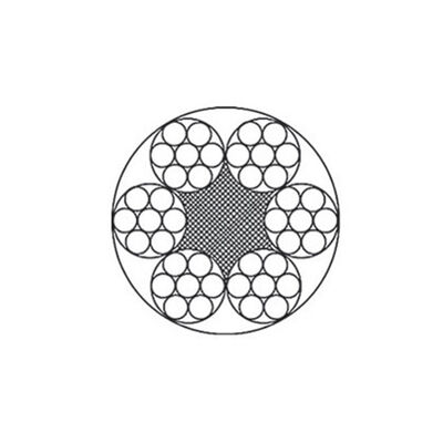 중국 아연 도금되지 않은 강철 와이어 로프 6×9W+IWS, 12mm, 최소 파단 하중 86.3 KN, 경사정 윈칭용 공급자